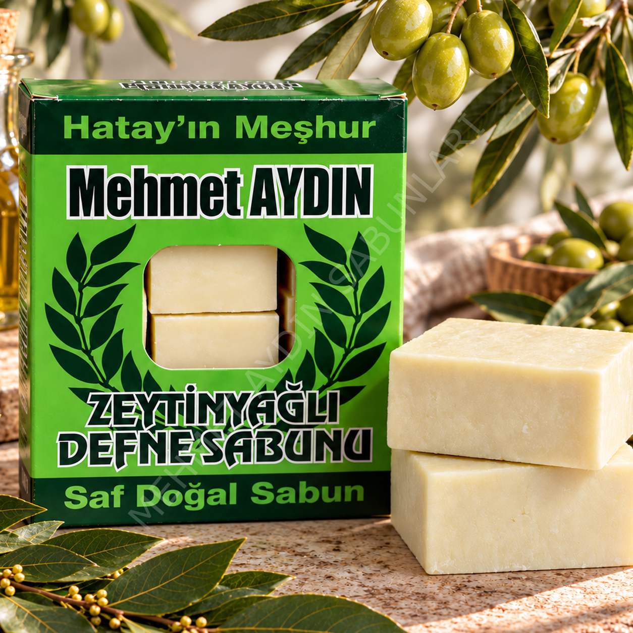 Zeytinyağlı Defne Sabunu ( Yeşil ) – 950g ( 6 Kalıp )