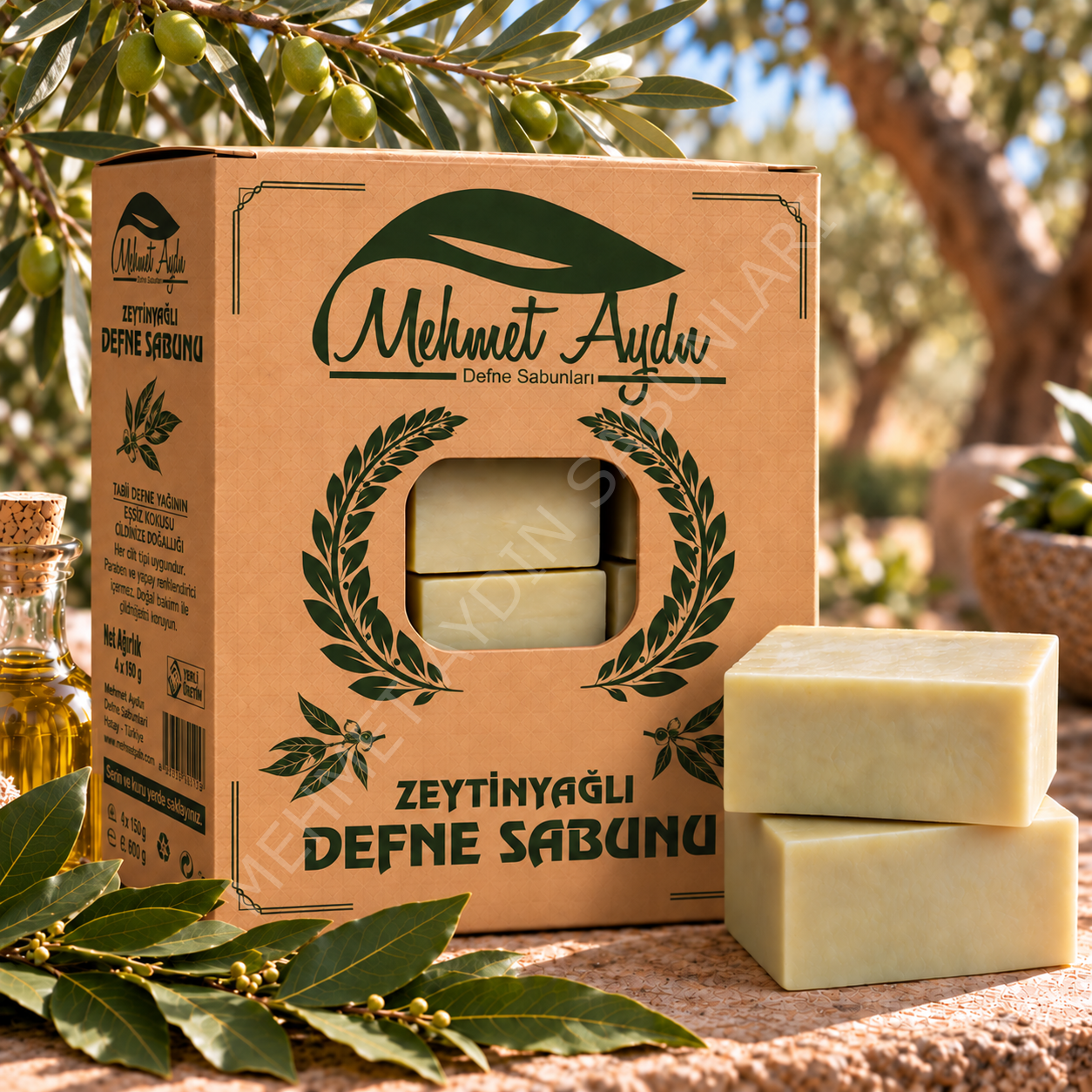 Zeytinyağlı Defne Sabunu (Kraft) – 950g ( 6 Kalıp )