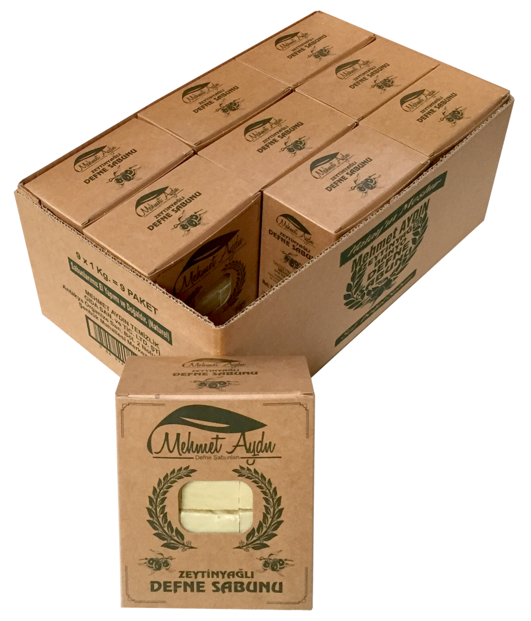 ZEYTİNYAĞLI DEFNE SABUNU (KRAFT) KOLİ - 9 PAKET